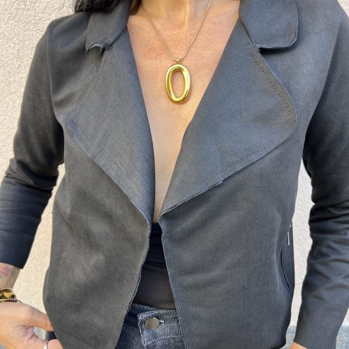 Giacca Camoscio Nera